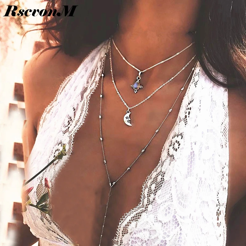 RscvonM New Fashion Women Necklace Moon Statement Necklaces Pendants Vintage Jewelry Multi Layers Long Necklace Women C877
RscvonM New Fashion Women Necklace Moon Statement Necklaces Pendants Vintage Jewelry Multi Layers Long Necklace Women C877
