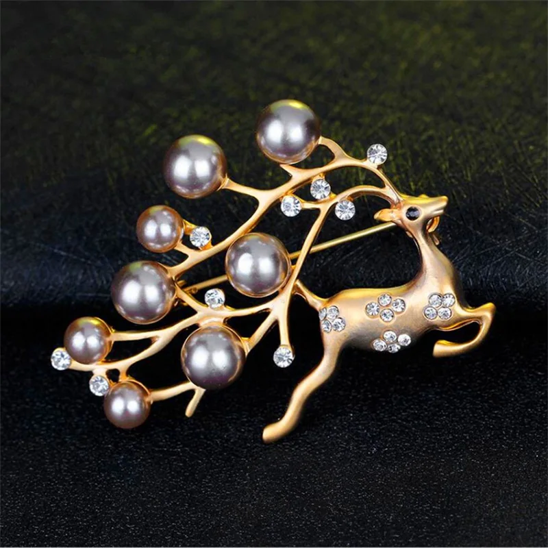 New Fashion Vintage Personalized Pearl Deer Collar Pin Factory Direct Sales Fashion Jewelry Retro Brooch
New Fashion Vintage Personalized Pearl Deer Collar Pin Factory Direct Sales Fashion Jewelry Retro Brooch