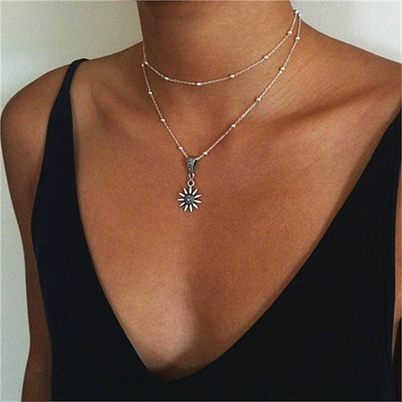 Vienkim Bohemian Vintage Sunflower Pendant Necklace for Women Multilayer Geometric Jewelry Trendy Alloy Chain Necklace New Gifts
Vienkim Bohemian Vintage Sunflower Pendant Necklace for Women Multilayer Geometric Jewelry Trendy Alloy Chain Necklace New Gifts