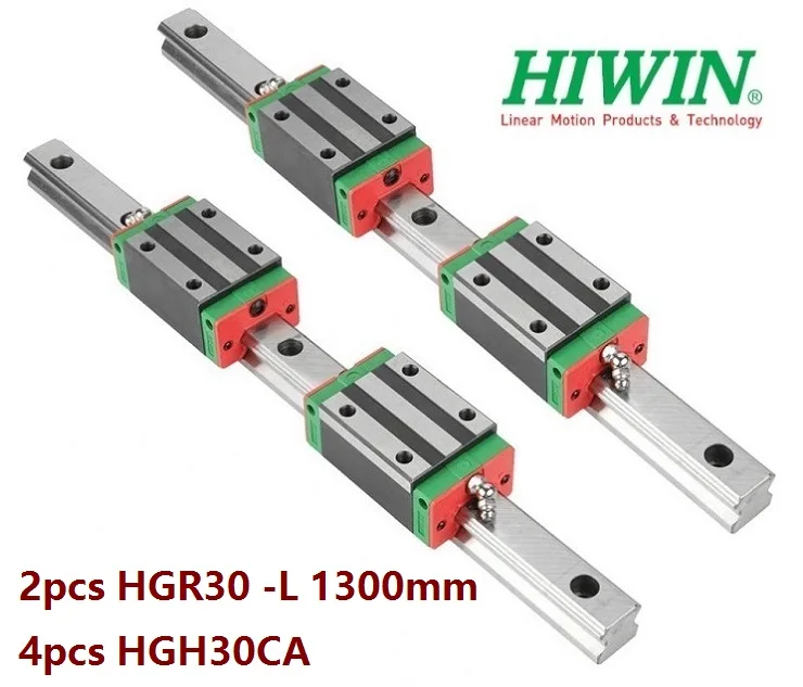 

2pcs 100% Original New Hiwin HGR30 -L 1300mm linear guide/rail + 4pcs HGH30CA linear narrow blocks for CNC router