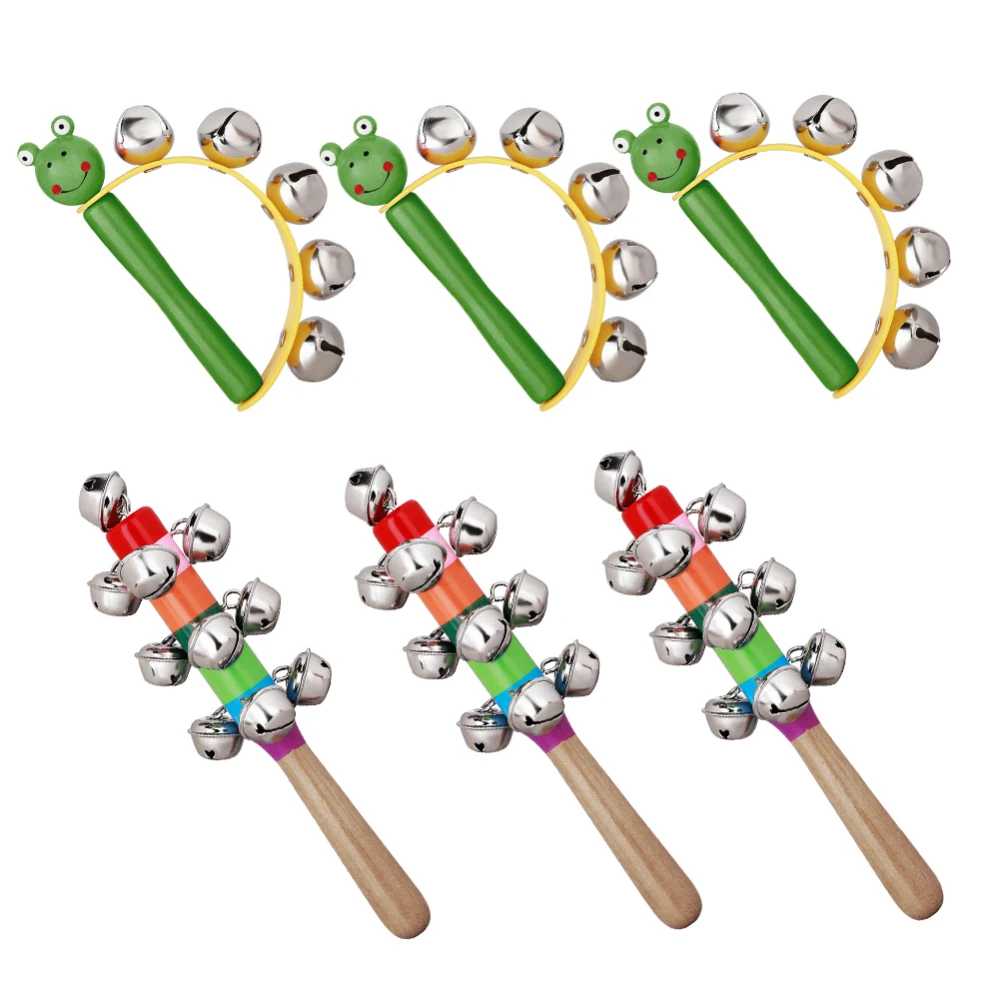 6Pcs/Lot Bells Rattle Wooden Handle Christmas Bell Stick Shaker Rattle Children Musical Early Education Puzzle Toys for Kids
6Pcs/Lot Bells Rattle Wooden Handle Christmas Bell Stick Shaker Rattle Children Musical Early Education Puzzle Toys for Kids