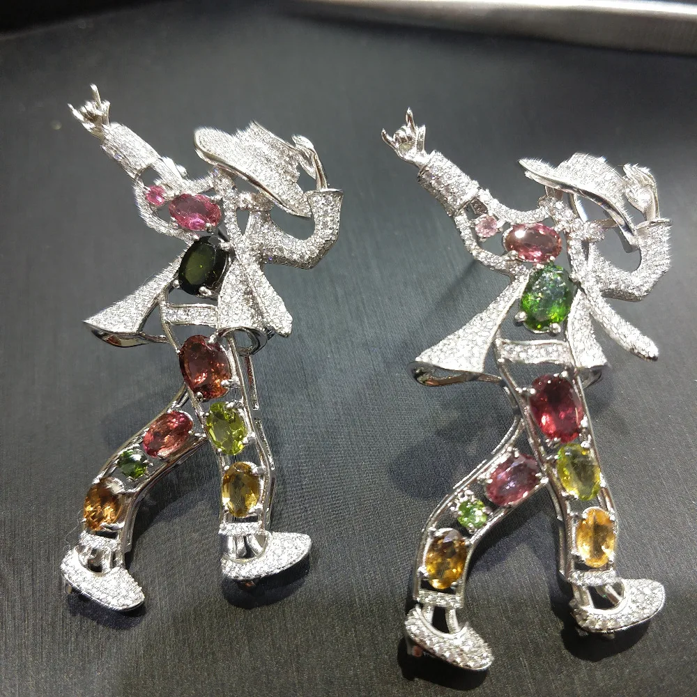 FLZB ,Luxurious Jewelry 925 Silver with natural tourmaline gems big brooch&pendant Fashion Jewelry Michael Jackson style
FLZB ,Luxurious Jewelry 925 Silver with natural tourmaline gems big brooch&pendant Fashion Jewelry Michael Jackson style