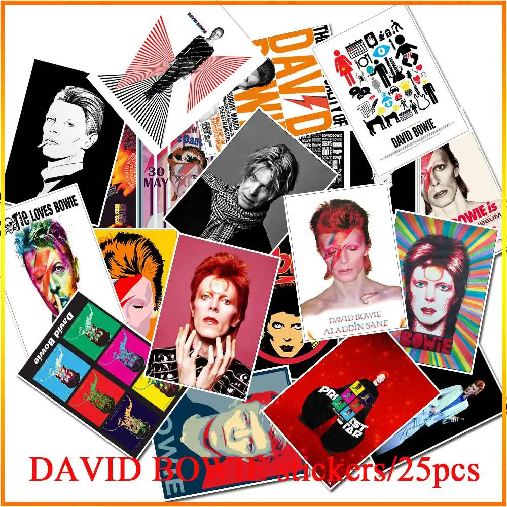 25pcs Waterproof PVC Not Repeat DAVID BOWIE Stickers for Laptop Skateboard Luggage Car Styling Doodle Decals Graffiti Sticker
25pcs Waterproof PVC Not Repeat DAVID BOWIE Stickers for Laptop Skateboard Luggage Car Styling Doodle Decals Graffiti Sticker