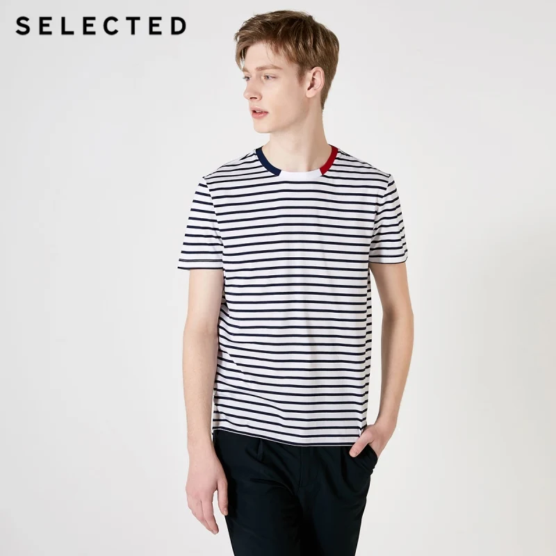 SELECTED Men's Summer 100% Cotton Splice Stripe Short-sleeved T-shirt S|419201505
SELECTED Men's Summer 100% Cotton Splice Stripe Short-sleeved T-shirt S|419201505