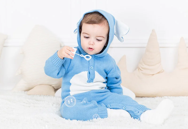 Wholesale 2018 Knitted baby boys girls clothes set long-sleeve Reindeer Newborn baby Romper jumpsuit roupas de bebe 13