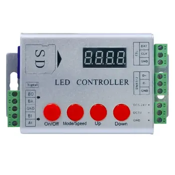 Led Controller Full Color SD Card Programming Symphony Controller Compatible with WS2812B SK6812 WS2801 LPD8806 DC 5V~24V
Led Controller Full Color SD Card Programming Symphony Controller Compatible with WS2812B SK6812 WS2801 LPD8806 DC 5V~24V