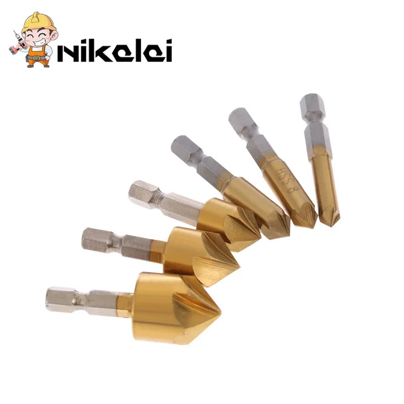 NEW 6pcs Chamfer Countersink Set Chamferring Tool 1/4 Inch Hexagonal Shank Five Edge Five Blade tools
NEW 6pcs Chamfer Countersink Set Chamferring Tool 1/4 Inch Hexagonal Shank Five Edge Five Blade tools
