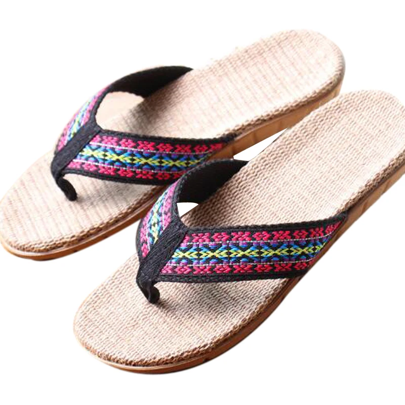 Women's Summer Linen Slippers Indoor Embroidered House Flax Slippers Beach Flip Flops Women Slides Flat Sandals Hotel Home Shoes
Women's Summer Linen Slippers Indoor Embroidered House Flax Slippers Beach Flip Flops Women Slides Flat Sandals Hotel Home Shoes