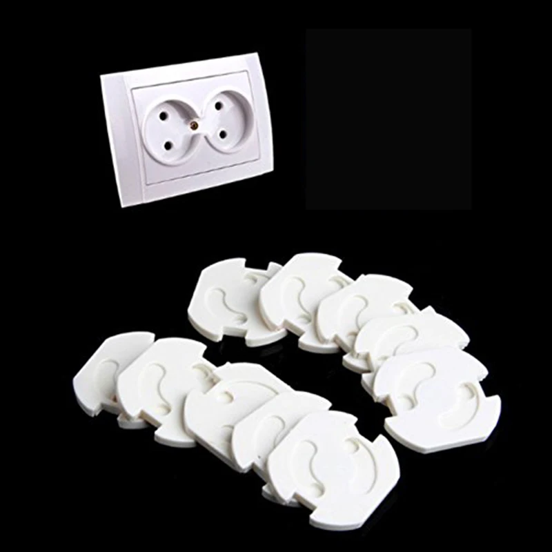 10pcs EU Baby Safety Electric Outlet Plug Covers Rotate Child Proof Shock Guard Protector Socket Plastic Safety Caps T2016 (2)