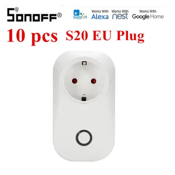 10pcs Sonoff S20 Smart WiFi Socket EU Plug Wireless Remote Outlet Wifi Switch Works With Alexa Smart Google Home Assistant HWC
10pcs Sonoff S20 Smart WiFi Socket EU Plug Wireless Remote Outlet Wifi Switch Works With Alexa Smart Google Home Assistant HWC