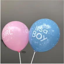 10 pcs É UM Menino e Ele é UM Látex Balões para o Casamento Do Bebê Do Aniversário Do Chuveiro Do Bebê Da Menina Do Menino decoração de festa Azul Rosa Cores(China)