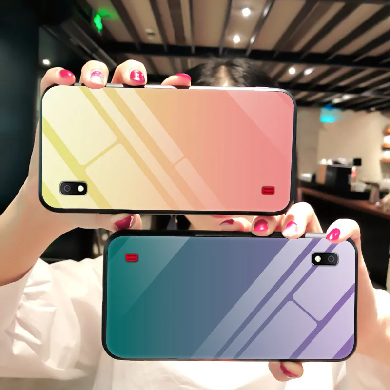 For Samsung A10 Case Luxury Gradient Tempered Glass Soft Silicone Bumper Back Cover For Samsung Galaxy A10 Case 2019 A 10 A105F
For Samsung A10 Case Luxury Gradient Tempered Glass Soft Silicone Bumper Back Cover For Samsung Galaxy A10 Case 2019 A 10 A105F