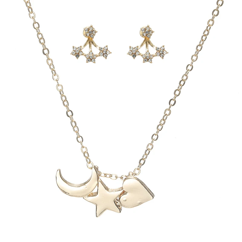 Minimalist Jewelry Rhinestone Earrings Star Heart Pendant Necklace Choker Elegant Collar NE+EA Fashion Jewelry For Women
Minimalist Jewelry Rhinestone Earrings Star Heart Pendant Necklace Choker Elegant Collar NE+EA Fashion Jewelry For Women
