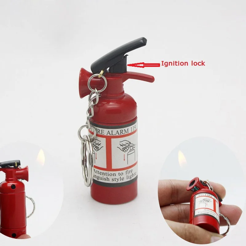 Creative Mini Extinguisher-Type Lighters Butane Gasoline Metal Lighter Inflated Gas Extinguisher Lighter Bar Key Chain Toys Fire
Creative Mini Extinguisher-Type Lighters Butane Gasoline Metal Lighter Inflated Gas Extinguisher Lighter Bar Key Chain Toys Fire