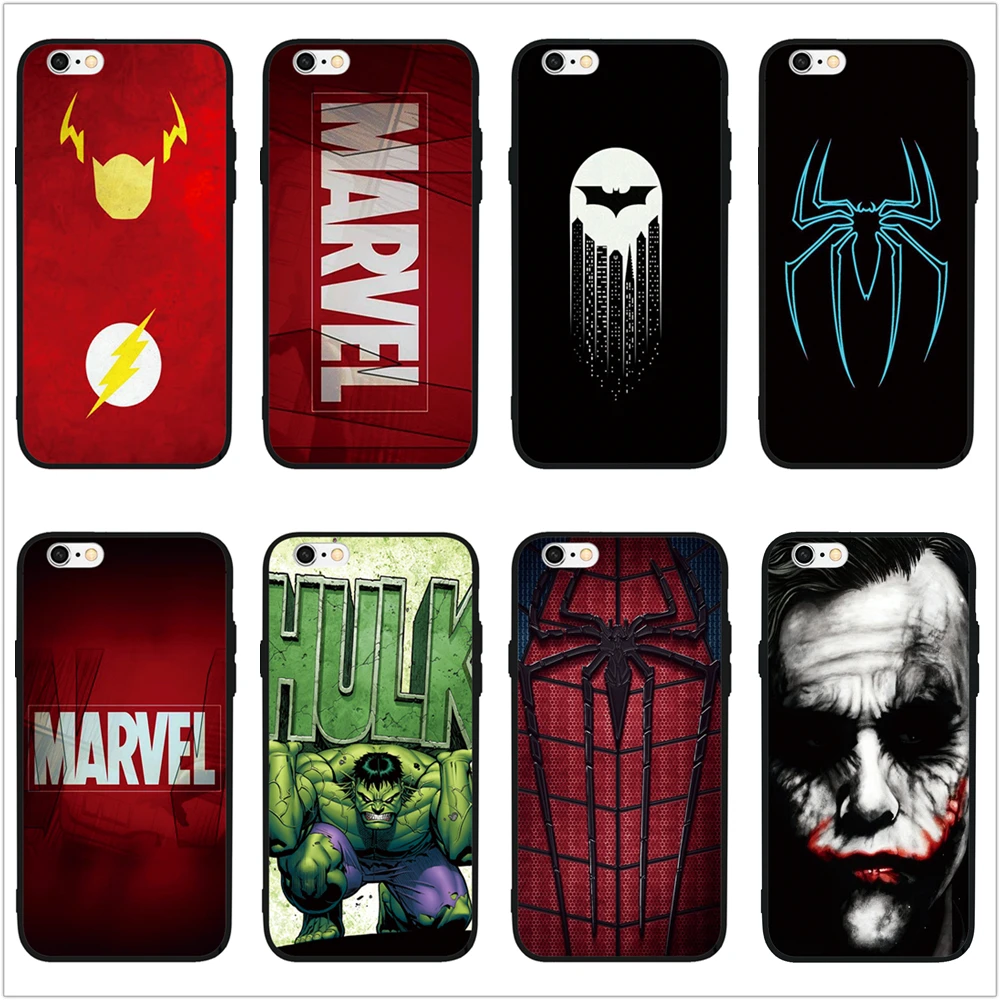 FATPERSON Marvel LOGO Superhero HULK Spider Batman joker design Black cover Cases For iphone 6 6S Plus 5 5S SE 10 X 7 8 Plus
FATPERSON Marvel LOGO Superhero HULK Spider Batman joker design Black cover Cases For iphone 6 6S Plus 5 5S SE 10 X 7 8 Plus