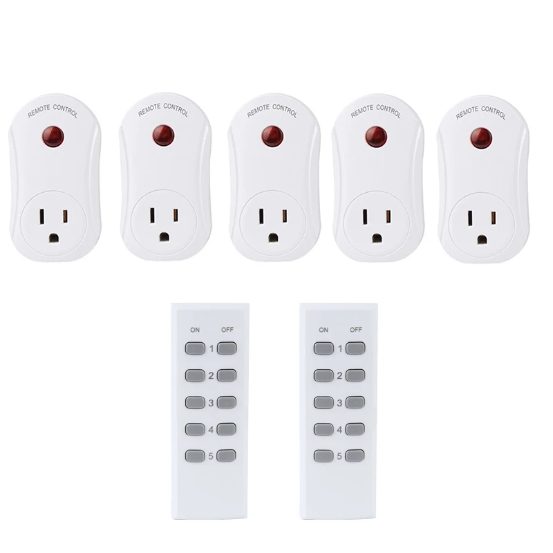 Wireless Remote Control Outlet ESPLENTY Smart Home Remote Control Set (5 Electrical Outlets + 2 Remote)
Wireless Remote Control Outlet ESPLENTY Smart Home Remote Control Set (5 Electrical Outlets + 2 Remote)