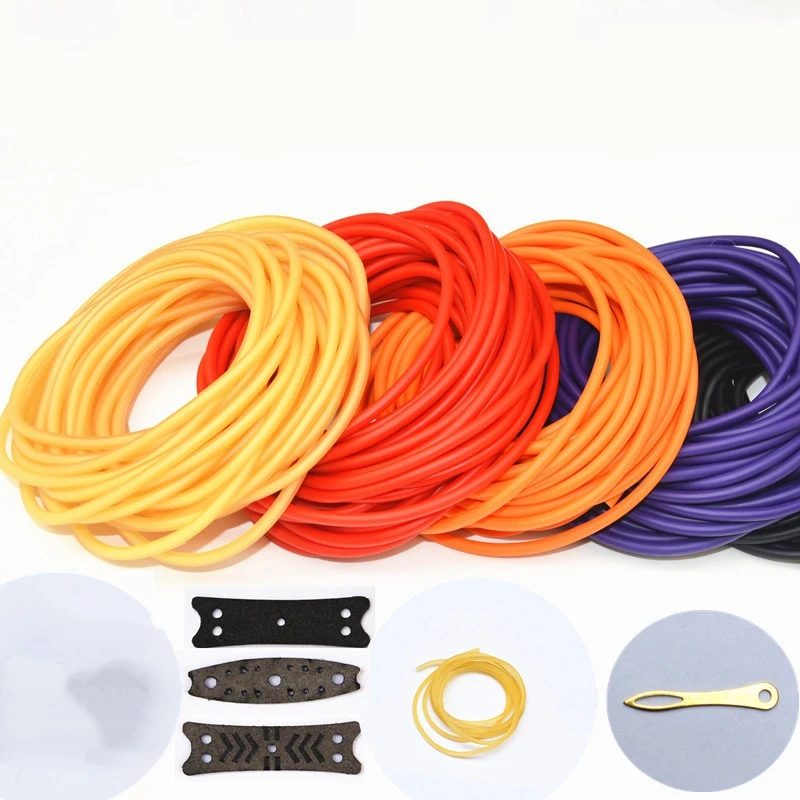 

New High Quality 10m/Lot Strength Rubber Bands 6 Colors Variety of Sizes 2040/1842/1745/2050/3060 For Slingshot Hunting