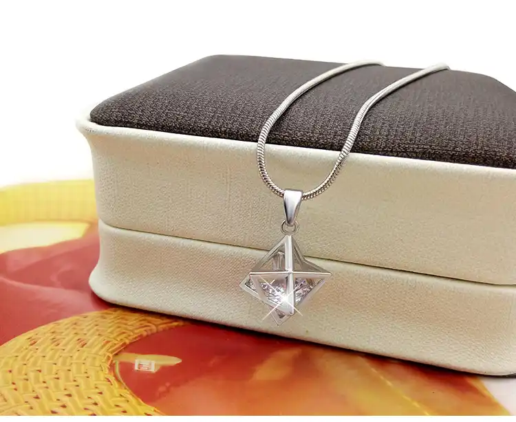 マカバネックレスシルバー 3 D Merkabah ペンダント神聖幾何学スター Tetrahedron ペンダントネックレス女性の 18 ペンダントネックレス Gooum