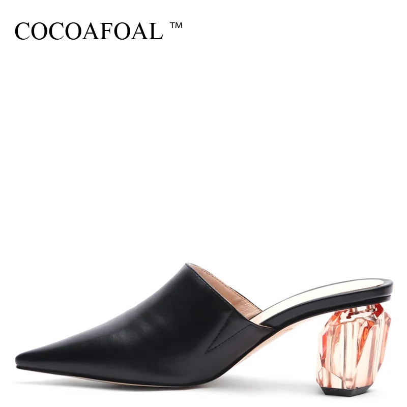 COCOAFOAL Summer Women's Slipper Black White Transparent Heels Shoes Pointed Toe Woman Crystal Heel Sandals Sexy 2019
COCOAFOAL Summer Women's Slipper Black White Transparent Heels Shoes Pointed Toe Woman Crystal Heel Sandals Sexy 2019