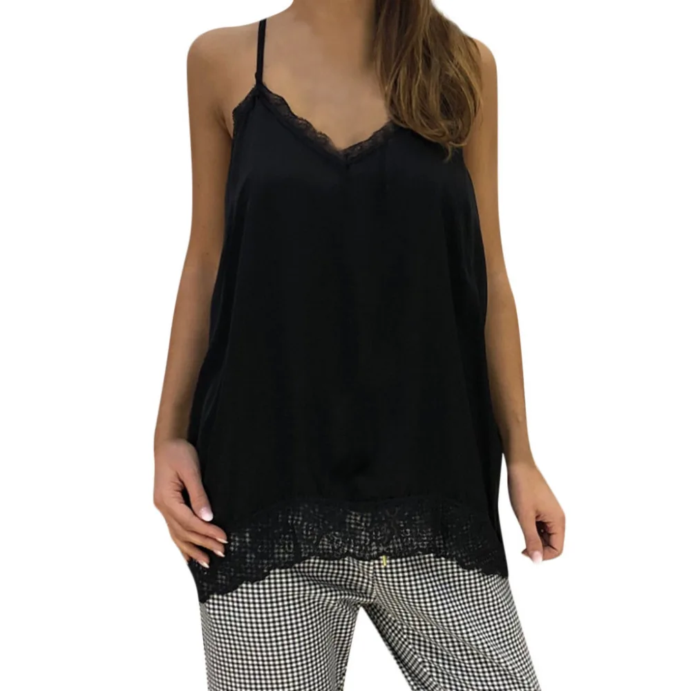 Women Ladies Solid Sexy Lace Patchwork Insert V-Neck Sling Loose Tank Top Blouse Camisole Lace Tube Top Sexy Vest Camisole Tops
Women Ladies Solid Sexy Lace Patchwork Insert V-Neck Sling Loose Tank Top Blouse Camisole Lace Tube Top Sexy Vest Camisole Tops