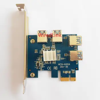 PCI-E X1/X16 Graphics Adapter Card to 4 x USB 3.0 Adapter Slot Card Expansion Riser for BTN Miner DIY
PCI-E X1/X16 Graphics Adapter Card to 4 x USB 3.0 Adapter Slot Card Expansion Riser for BTN Miner DIY