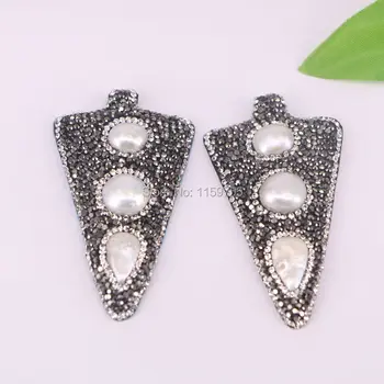 5Pcs Pave Rhinestone with pearl pendant beads arrow head pendants fashion jewelry
5Pcs Pave Rhinestone with pearl pendant beads arrow head pendants fashion jewelry