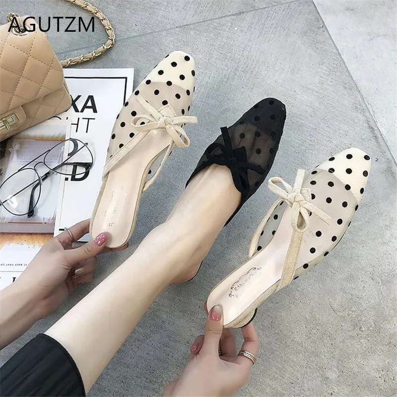 AGUTZM 2019 Summer New Sweet woman shoes Pointed Bow Baotou Comfortable low-heeled Slippers breathable mesh Women's Sandals Q920
AGUTZM 2019 Summer New Sweet woman shoes Pointed Bow Baotou Comfortable low-heeled Slippers breathable mesh Women's Sandals Q920