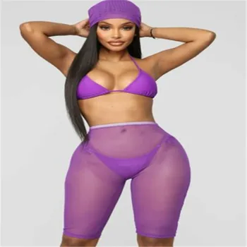 Women Sexy Mesh Sheer Short Trousers Summer See Through Bikini Cover Up Beach Elastic High Waist Transparent Pants 4 Colors
Women Sexy Mesh Sheer Short Trousers Summer See Through Bikini Cover Up Beach Elastic High Waist Transparent Pants 4 Colors