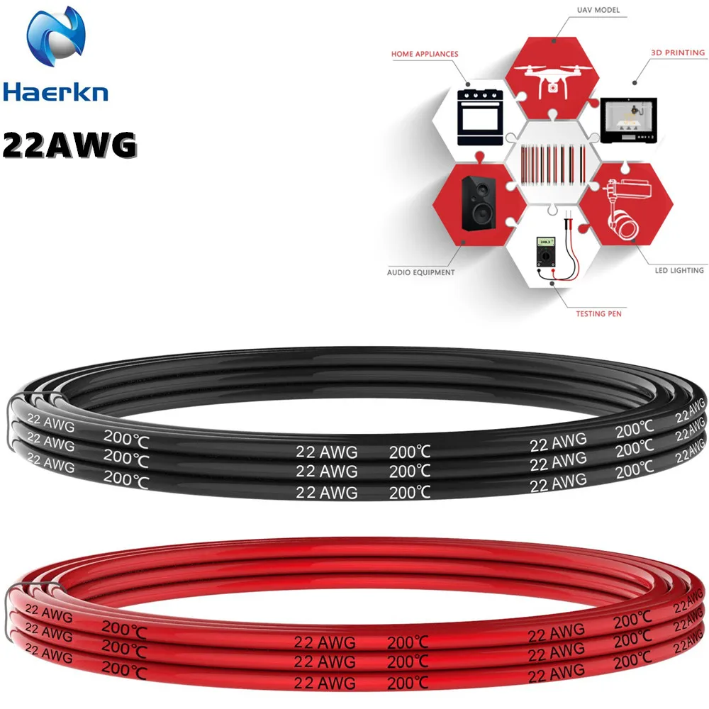 22 Gauge 0.32mm2 Electrical Silicone Wire Hook Up wire Cable Black And Red Soft Flexible Tinned 22 awg copper Primary wire
22 Gauge 0.32mm2 Electrical Silicone Wire Hook Up wire Cable Black And Red Soft Flexible Tinned 22 awg copper Primary wire