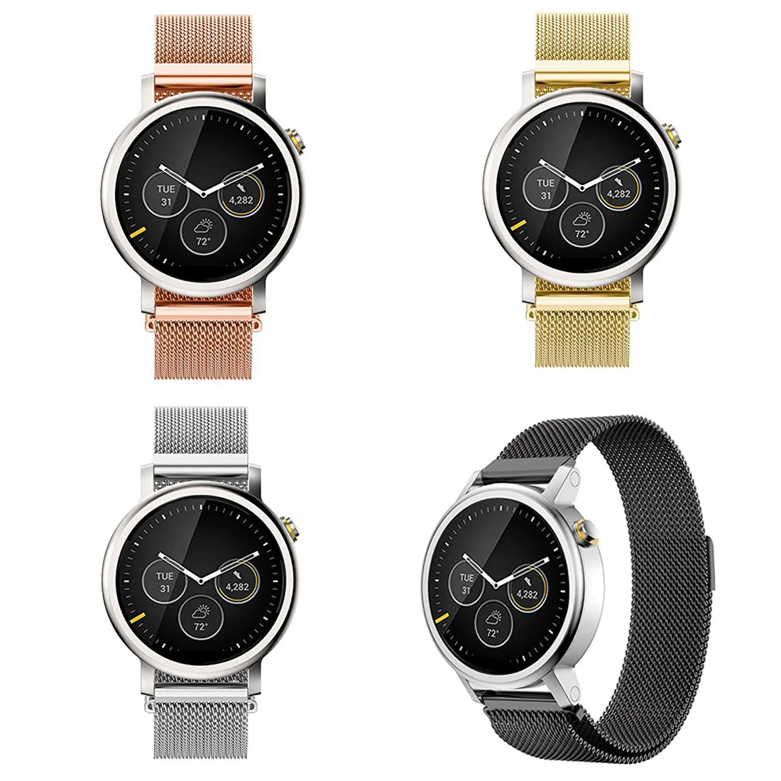 

2018 New Stainless Steel Fashion Strap For Moto 360 Second Generation Milanese Strap 42mm Dial Casual Fashion Couple Strap