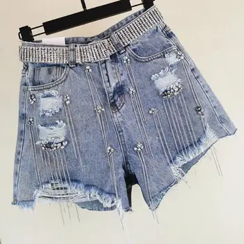 denim shorts 2020 summer new fashion women wide leg heavy work sequined diamonds tassel hole high waist jeans shorts
denim shorts 2020 summer new fashion women wide leg heavy work sequined diamonds tassel hole high waist jeans shorts
