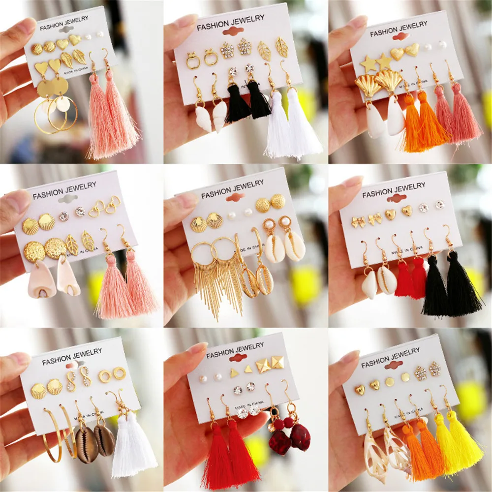MLING Vintage Beach Earrings Bohemian Heart Shell Starfish Tassel Geometric Drop Earrings For Women
MLING Vintage Beach Earrings Bohemian Heart Shell Starfish Tassel Geometric Drop Earrings For Women