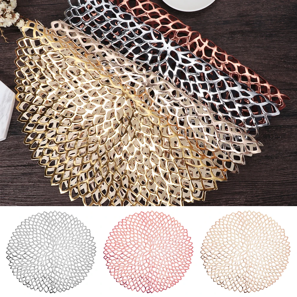 1PC 36cm diameter Non-Slip Table Place Mat Hollow Round Insulation Coaster PVC Kitchen Bowl Pads Placemat For Dining Table
1PC 36cm diameter Non-Slip Table Place Mat Hollow Round Insulation Coaster PVC Kitchen Bowl Pads Placemat For Dining Table