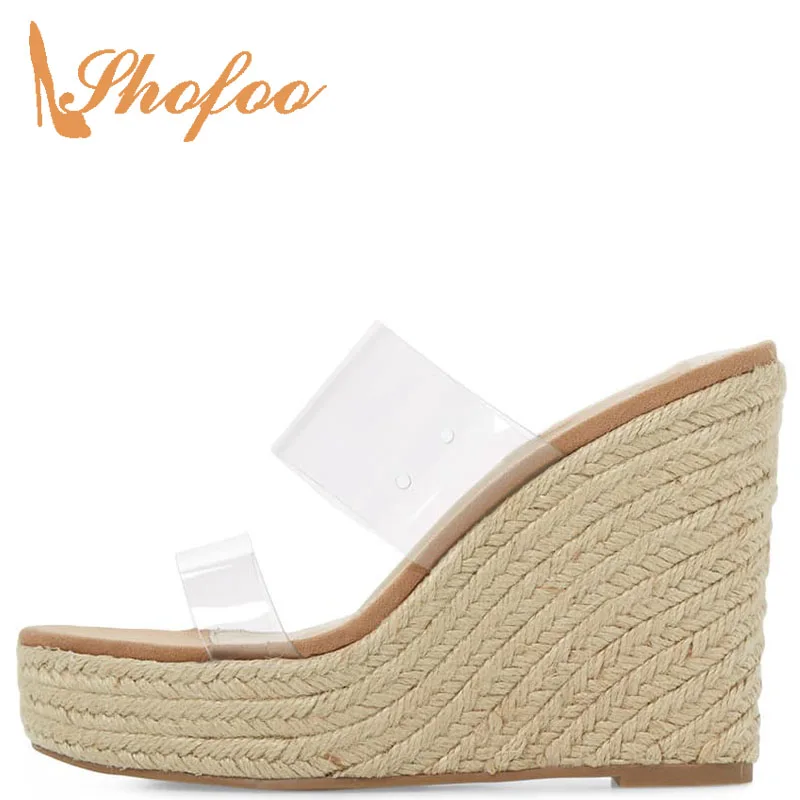 2021 PVC Adult Basic Slippers Women Ladies Lady Shoes Solid Summer Super High Wedges Heels Outside Novelty Mature Plus Size 5 7
2021 PVC Adult Basic Slippers Women Ladies Lady Shoes Solid Summer Super High Wedges Heels Outside Novelty Mature Plus Size 5 7