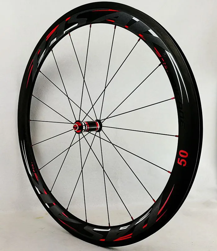Top 700C Wheelset Carbon Wheels Road Bike Tubeless Wheel V/C Brake Profile 38-40-50-55mm Depth Clincher Carbon Rim Direct-pull 33