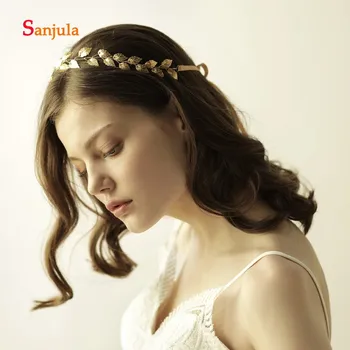 Gold Leavs Shape Bridal Headband with Ribbons Charming Women Headpiece Simple Hair Accessories frete gratis H96
Gold Leavs Shape Bridal Headband with Ribbons Charming Women Headpiece Simple Hair Accessories frete gratis H96