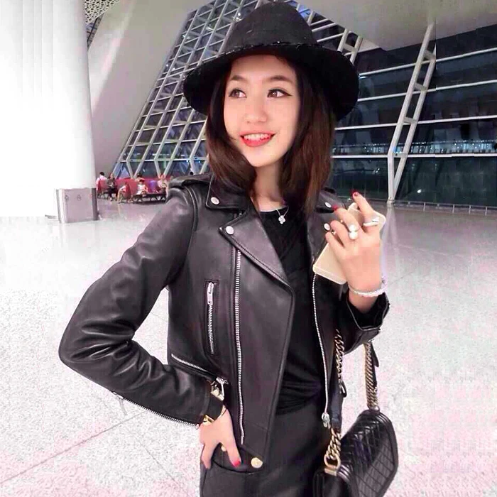 FASWAY Brand Women Leather Jacket Soft Genuine Sheepskin Women's Lambskin Coat Black Color Chinese Size S-2XL Spring Autumn
FASWAY Brand Women Leather Jacket Soft Genuine Sheepskin Women's Lambskin Coat Black Color Chinese Size S-2XL Spring Autumn
