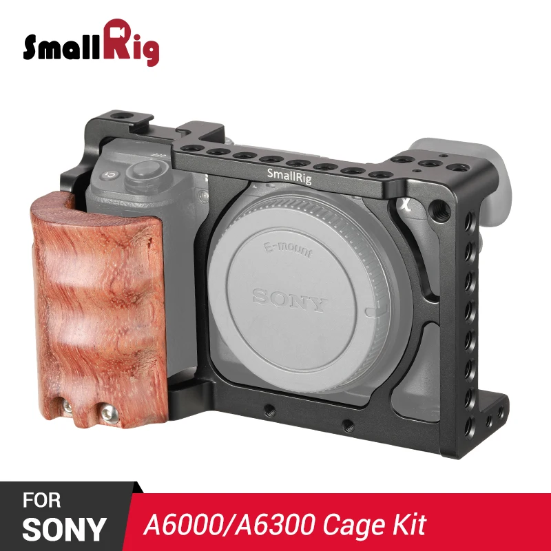SmallRig A6300 Cage Rig w/ Wooden Handgrip for Sony A6000/A6300 Camera w/ Cold Shoe For Microphone Flash Light DIY Options 2082
SmallRig A6300 Cage Rig w/ Wooden Handgrip for Sony A6000/A6300 Camera w/ Cold Shoe For Microphone Flash Light DIY Options 2082