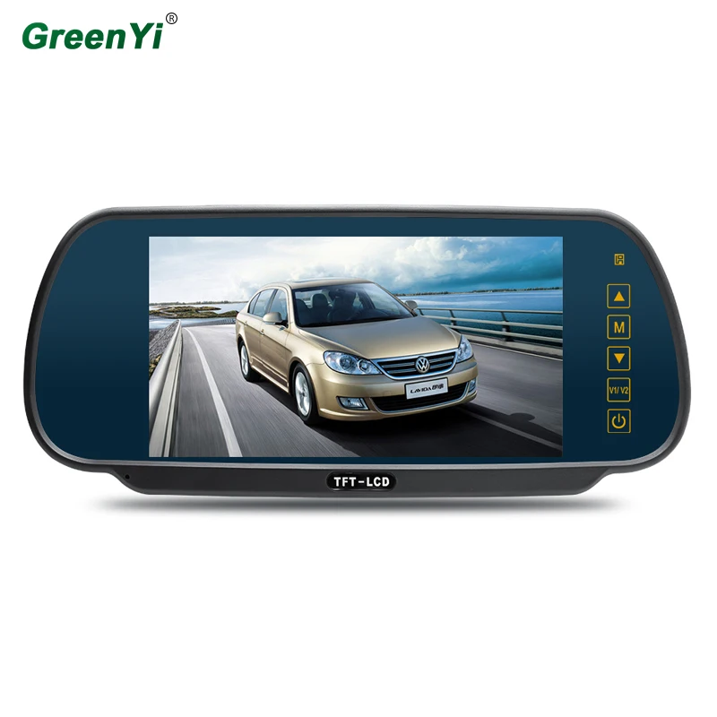 GreenYi 800 * 480 HD 7-inch interior rear view mirror. Car blue mirror monitor supports 2-channel camera video input
GreenYi 800 * 480 HD 7-inch interior rear view mirror. Car blue mirror monitor supports 2-channel camera video input