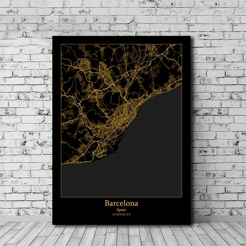 Black and Gold Barcelona Malaga Tarragona Zaragoza Spain City Map Poster Nordic Style Canvas Print Home Decor No Frame
Black and Gold Barcelona Malaga Tarragona Zaragoza Spain City Map Poster Nordic Style Canvas Print Home Decor No Frame