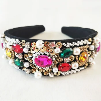 Crystal Fashional Modern Pearl Colorful Beaded Weave Style Headband Sequins Hairbands for Girls Headwear Hair Accessories for Wo
Crystal Fashional Modern Pearl Colorful Beaded Weave Style Headband Sequins Hairbands for Girls Headwear Hair Accessories for Wo