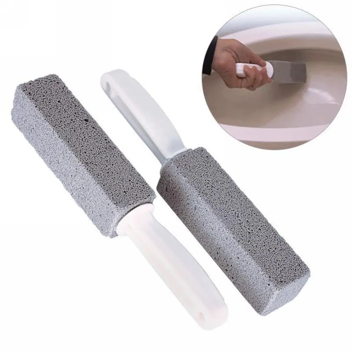 1/2pcs Portable Pumice Stone Water Toilet Bowl Cleaner Brush Wand Tile Sinks Bathtubs 360 Degrees Cleaning Tool 2019 new