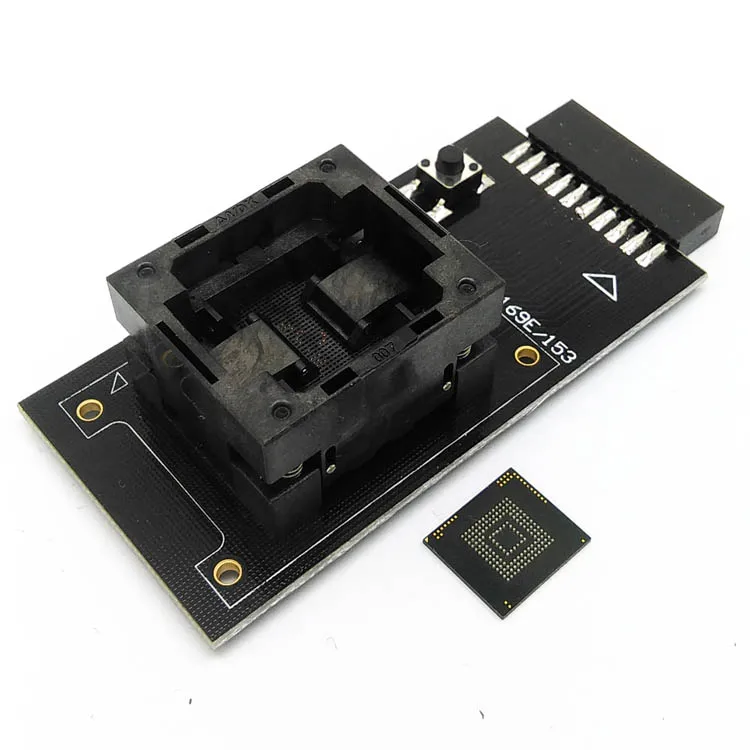 eMMC153/169 Reader test socket to 20 Pins Size14x18mm Open Top Structure BGA153/169 Pitch 0.5mm for data recovery
eMMC153/169 Reader test socket to 20 Pins Size14x18mm Open Top Structure BGA153/169 Pitch 0.5mm for data recovery
