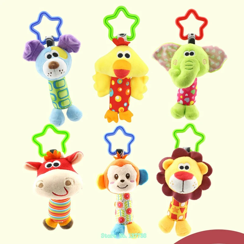 1PCS 6 types animals Baby Toys Rattle Tinkle Hand Bell Plush Toys Colorful Animal Hanging Bed stroller toy
1PCS 6 types animals Baby Toys Rattle Tinkle Hand Bell Plush Toys Colorful Animal Hanging Bed stroller toy