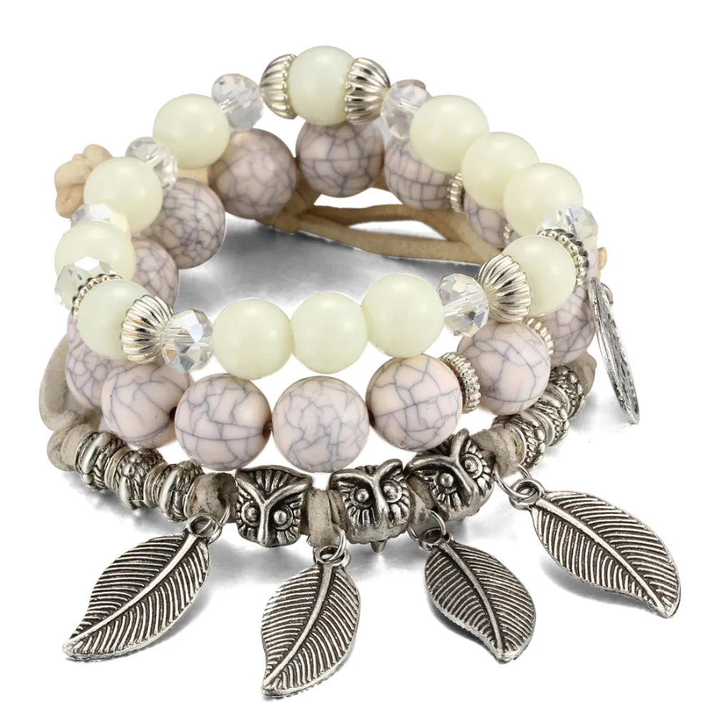 Woman Boho Multilayer Beads Charm Bracelets for Women Vintage Stone Beads Leaves Bracelets & Bangles Pulseras Ethnic Jewelry
Woman Boho Multilayer Beads Charm Bracelets for Women Vintage Stone Beads Leaves Bracelets & Bangles Pulseras Ethnic Jewelry