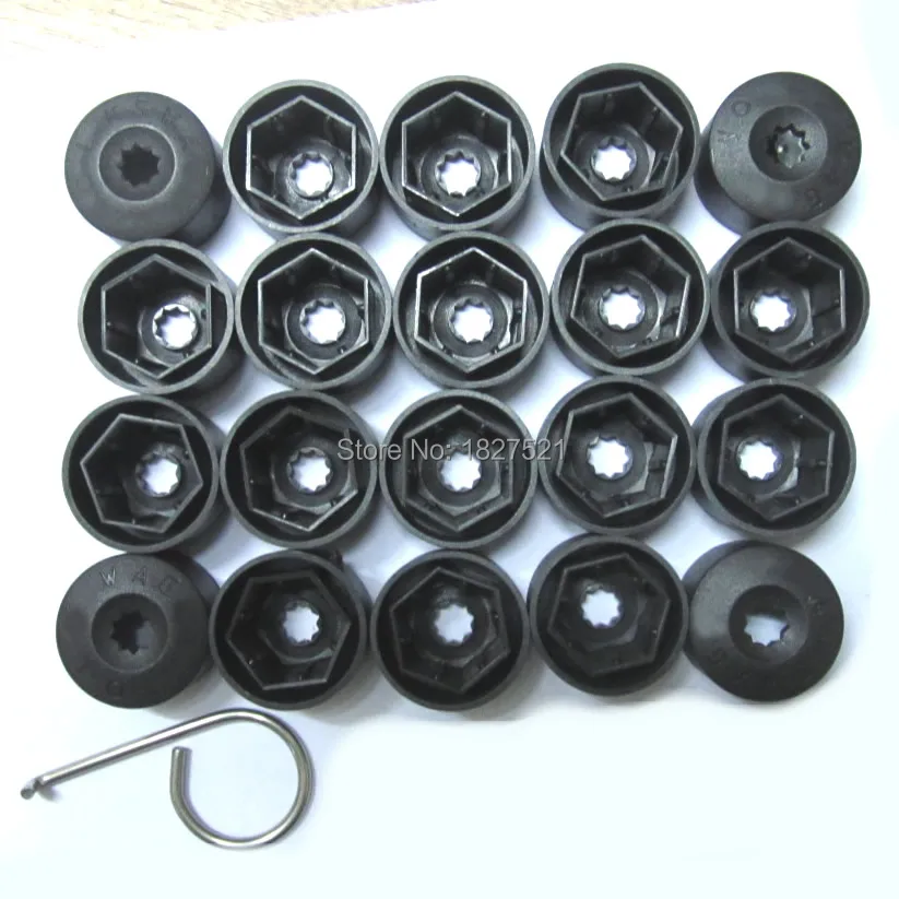 20xBlack Auto Car Wheel Nut Lug Dust Cover Cap Protector Tyre Bolt Hub Screw Cap