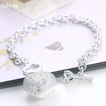 Heart Key Charm Bracelet Silver 925 Jewelry Fashion Women Bijoux Gift High Quality Bracelet Bangles
Heart Key Charm Bracelet Silver 925 Jewelry Fashion Women Bijoux Gift High Quality Bracelet Bangles