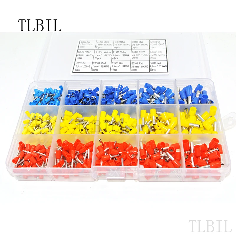 600Pcs/Lot Bootlace Cooper Ferrules kit Set Wire Copper Crimp Connector Insulated Cord Pin End Terminal
600Pcs/Lot Bootlace Cooper Ferrules kit Set Wire Copper Crimp Connector Insulated Cord Pin End Terminal