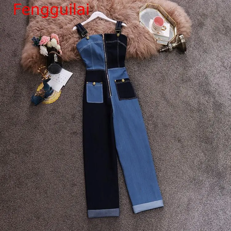 Fengguilai 2019 Spring Women Overalls Patchwork Color Block Streetwear Denim Jumpsuit Casual Jeans Jumpsuits Long Pants Romper 3
Fengguilai 2019 Spring Women Overalls Patchwork Color Block Streetwear Denim Jumpsuit Casual Jeans Jumpsuits Long Pants Romper 3