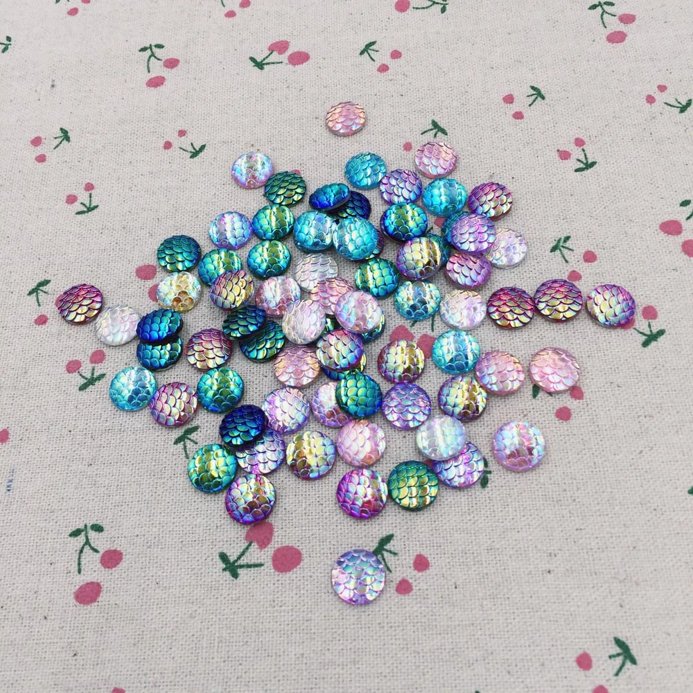 100Pieces Mixed Flat Back Resin Cabochon Kawaii Resin Craft Decoration Fish Scales AB Color Round Shape DIY Jewelry Make :12mm
100Pieces Mixed Flat Back Resin Cabochon Kawaii Resin Craft Decoration Fish Scales AB Color Round Shape DIY Jewelry Make :12mm